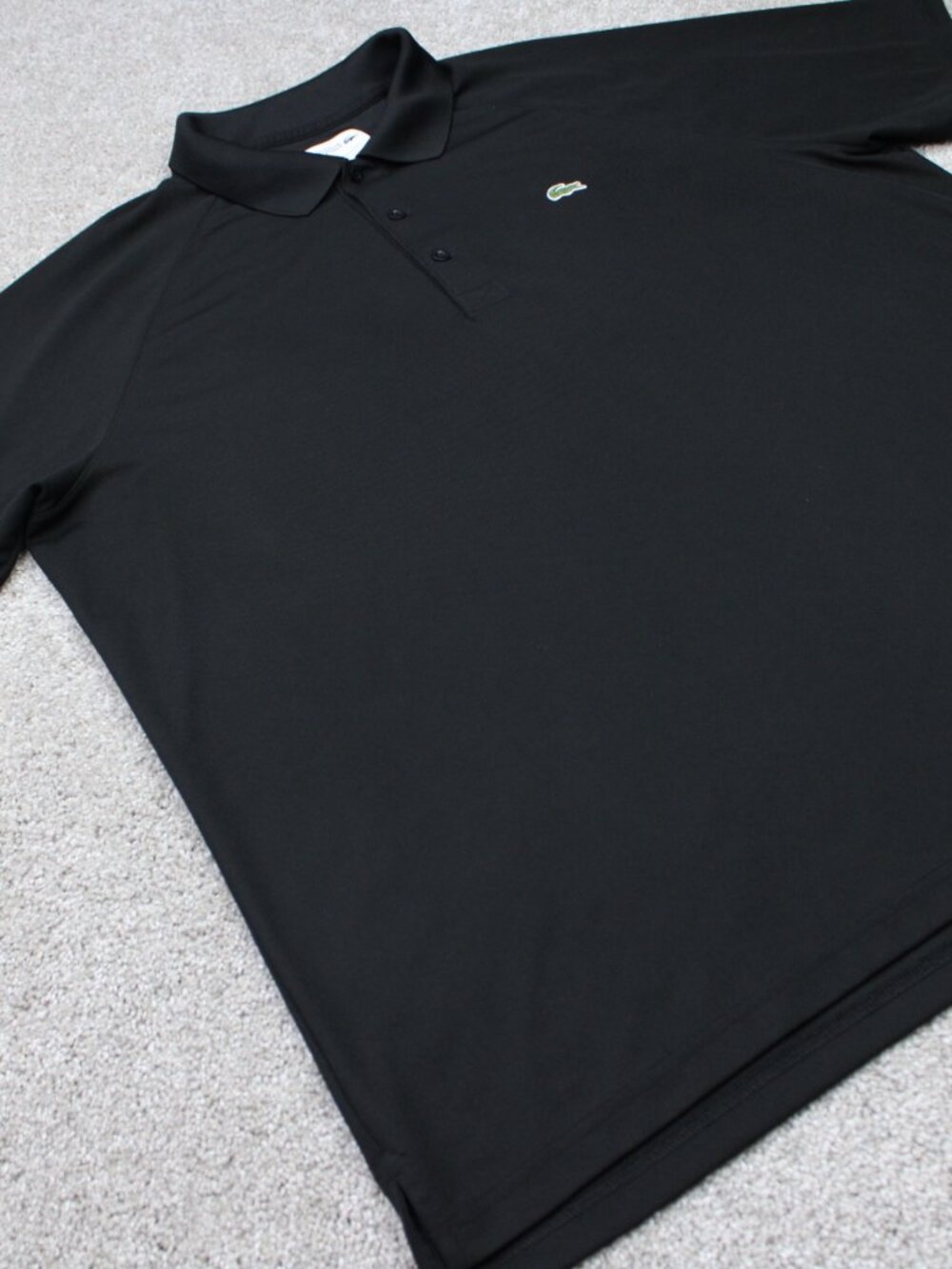Lacoste Sport Polo Shirt Mens 3XL XXXL Black Pique Ultra-Dry Poly Short Sleeve - Picture 5 of 14